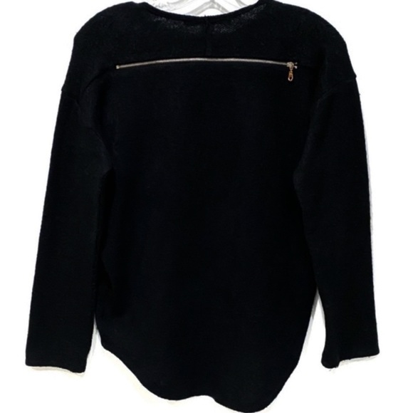 MISS BEHAVE Hi-Lo Black Sweater Zipper - Picture 1 of 3